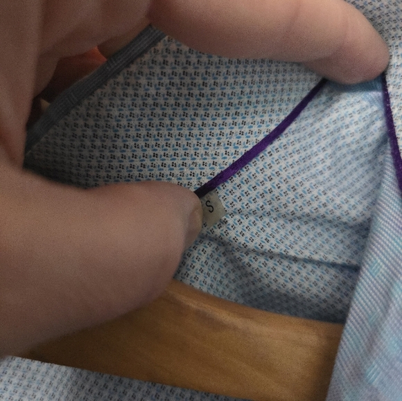 Bugatchi Shaped Fit 100% Cotton Blue Pink Dress Shirt Size S - Picture 6 of 11